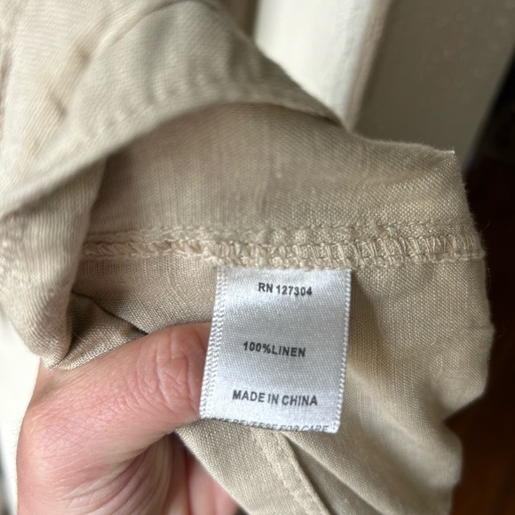 John mark NWT 100% linen wide leg crop pants XL coastal beach lightweight casual - Picture 5 of 7